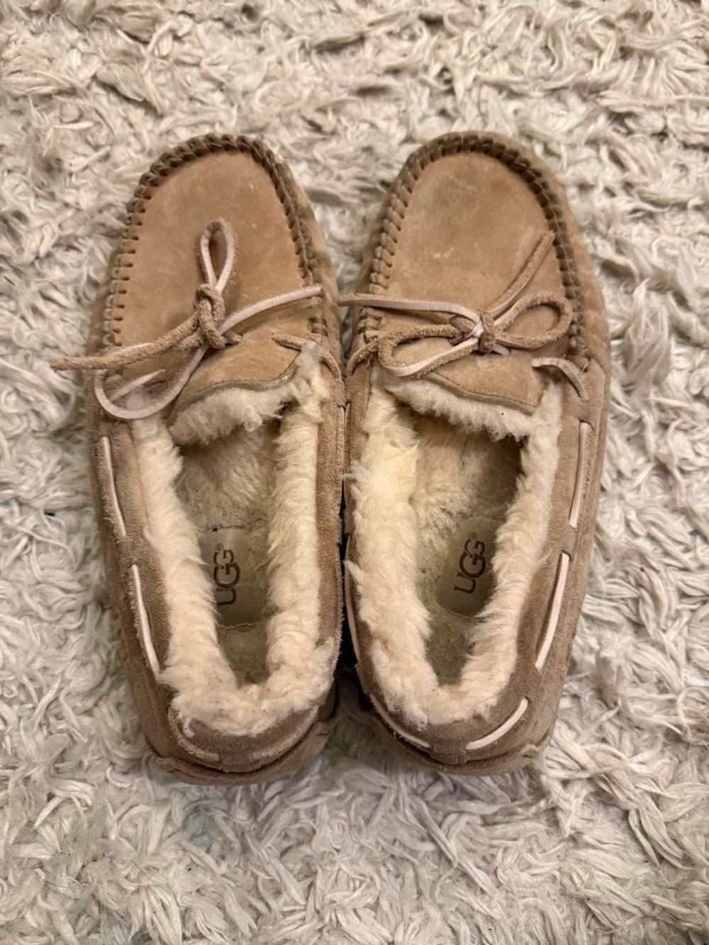 UGG Women's Chestnut Tan Suede Shearling Moccasins
